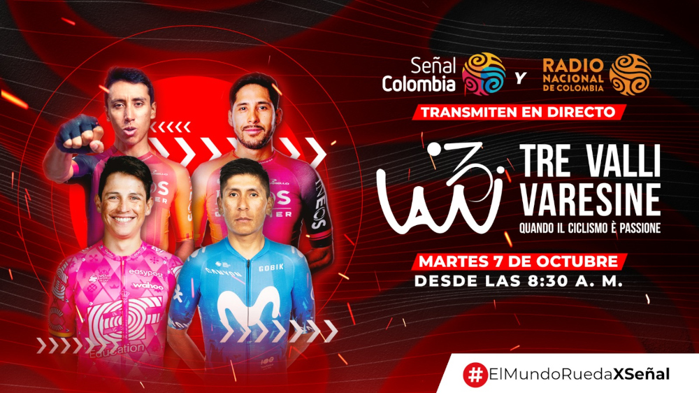 Vea por Señal Colombia a Tadej Pogacar, Egan Bernal y Nairo Quintana en la Tre Valli Varesine Vea por Señal Colombia a Tadej Pogacar, Egan Bernal y Nairo Quintana en la Tre Valli Varesine