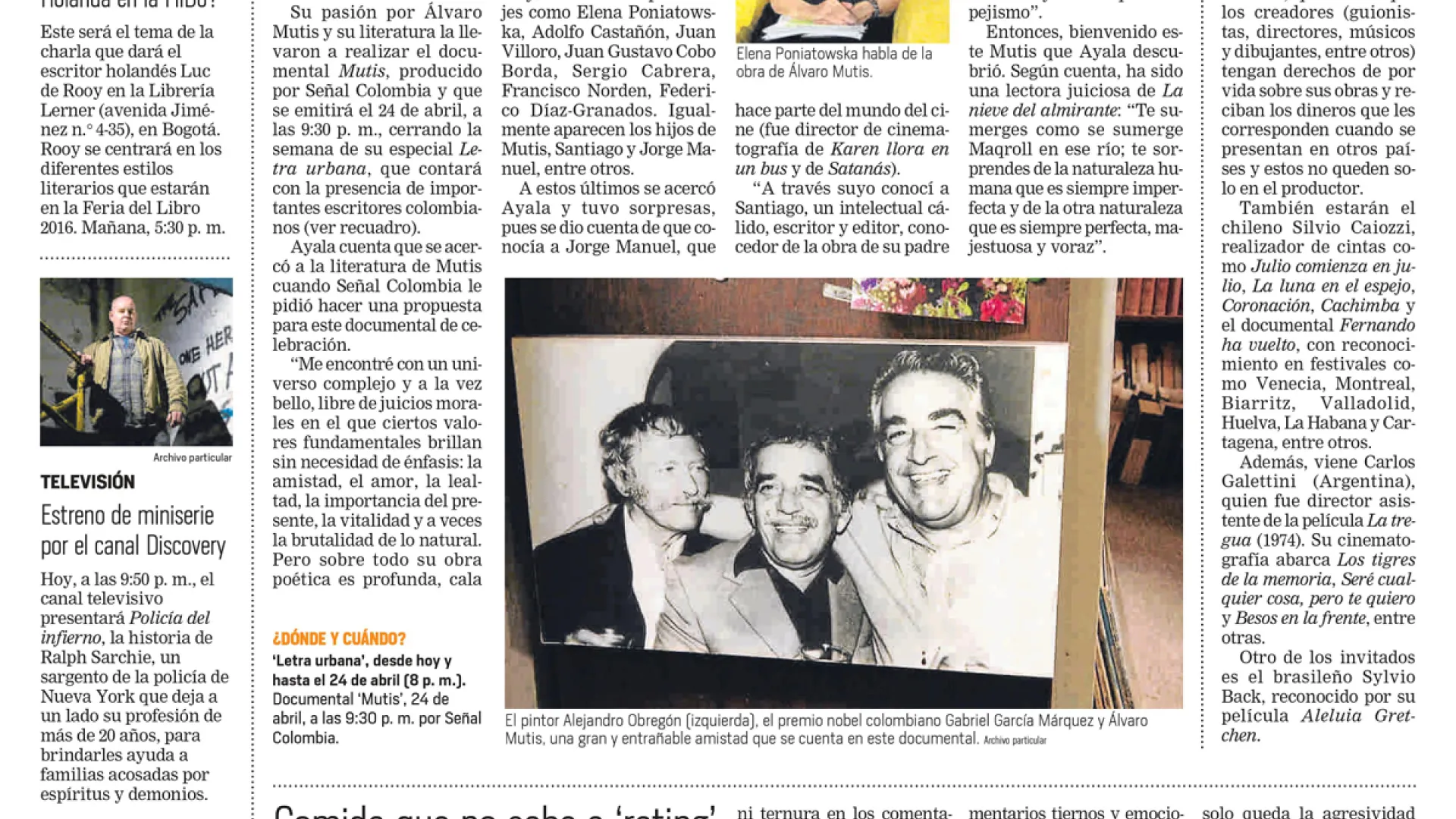 Publicación Periódico El Tiempo 18 de abril