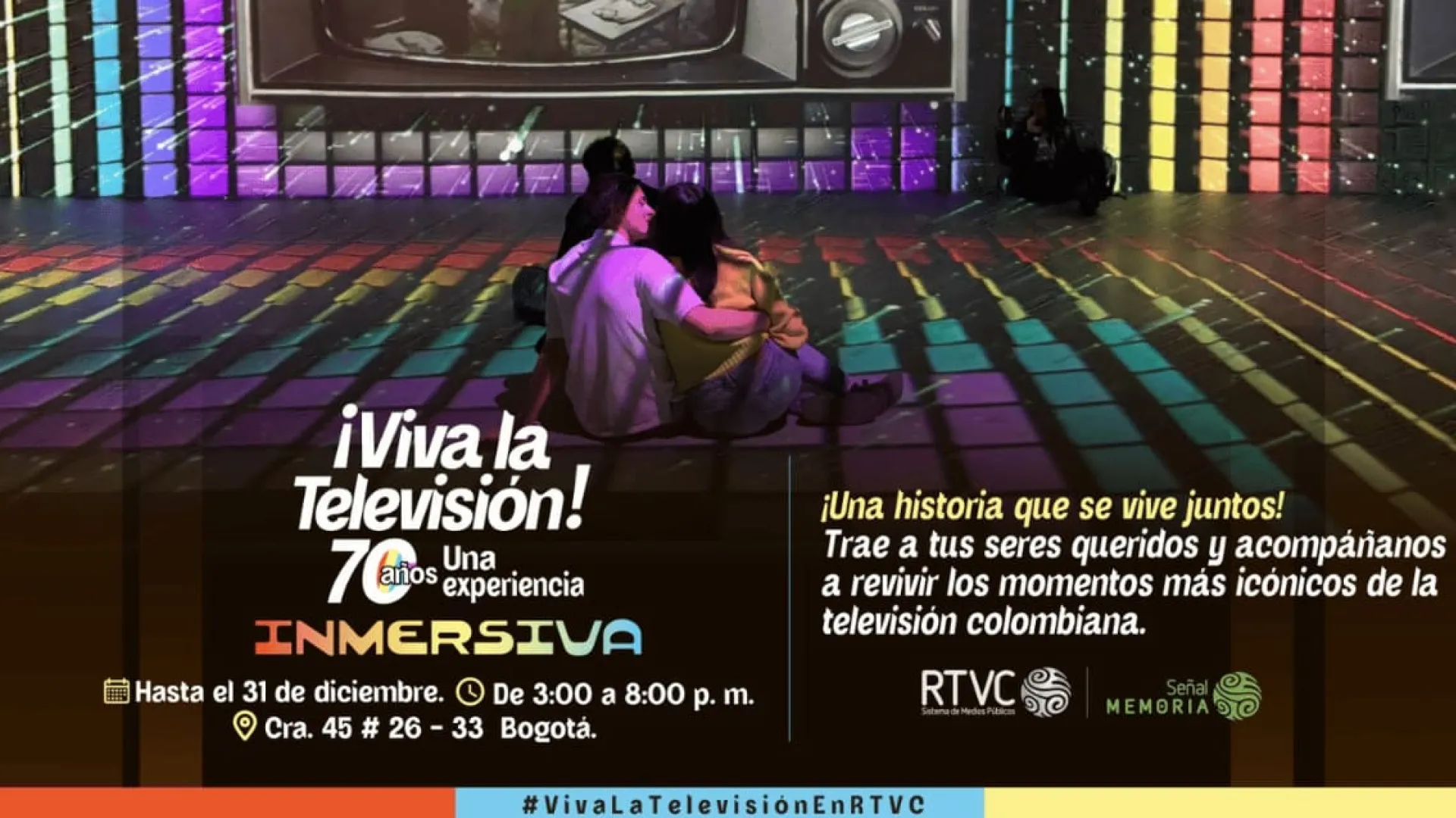 Celebre los 70 años de la televisión en Colombia con una experiencia inmersiva 360° gratis en Bogotá