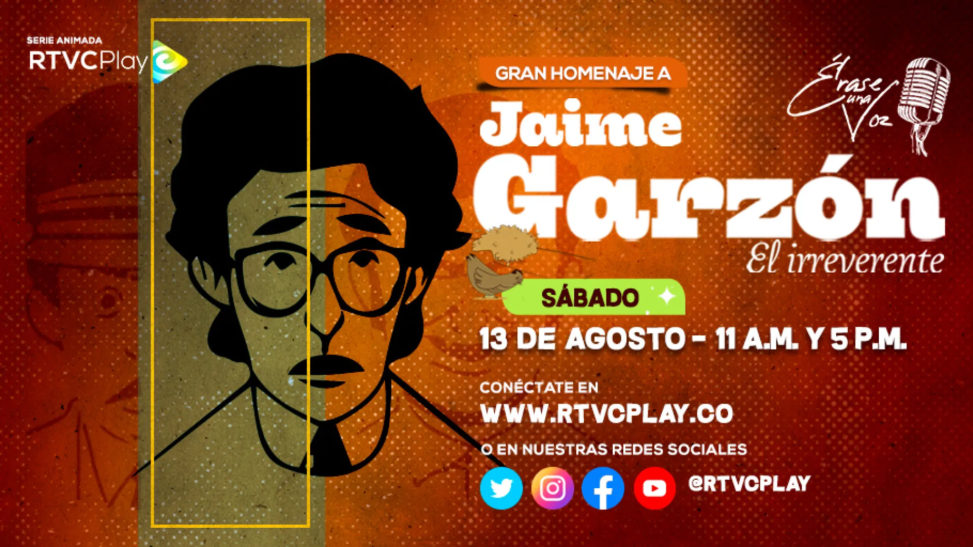 Cinco razones para no perderte los homenajes de RTVCPlay a Jaime Garzón a 23 años de su muerte