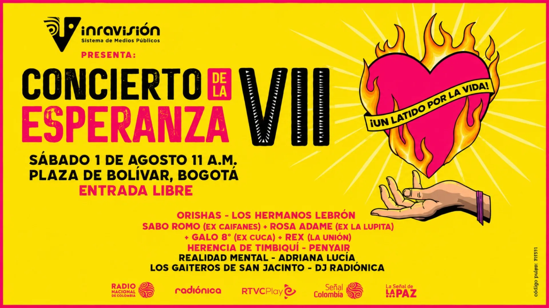 Este sábado, Concierto de la Esperanza gratis desde Bogotá y para todas las regiones
