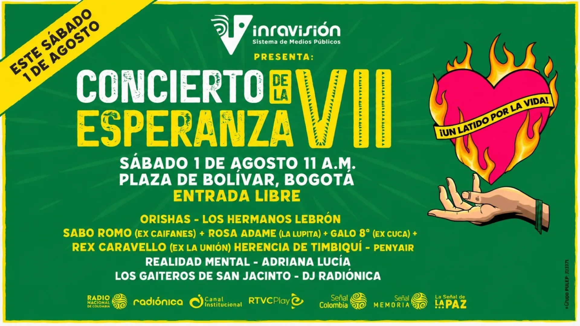Artistas confirmados del Concierto de la Esperanza VII. ¡Entrada gratis!