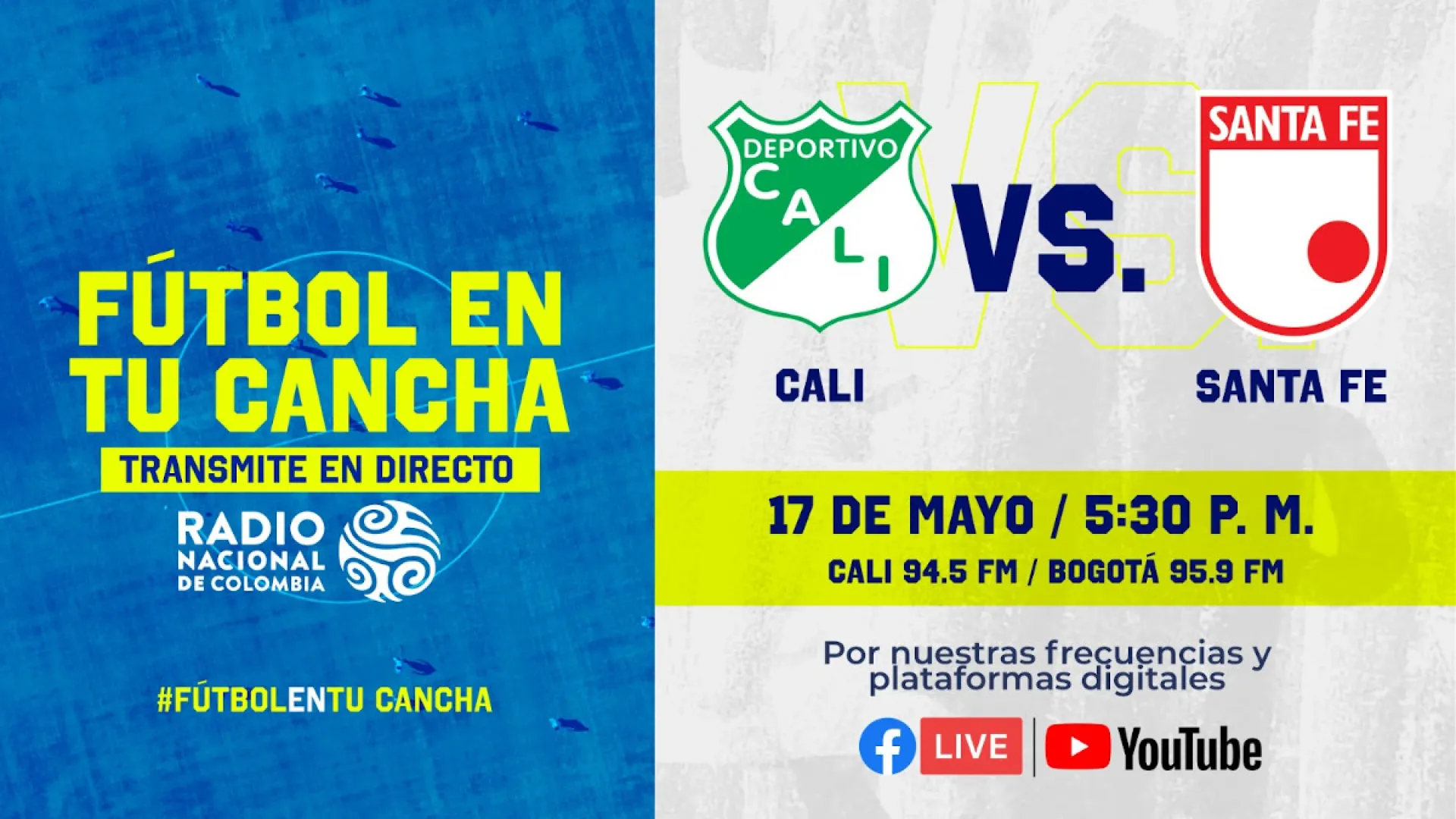 Cali vs. Santa Fe encuentro decisivo por un cupo en los 8, en vivo por Radio Nacional de Colombia