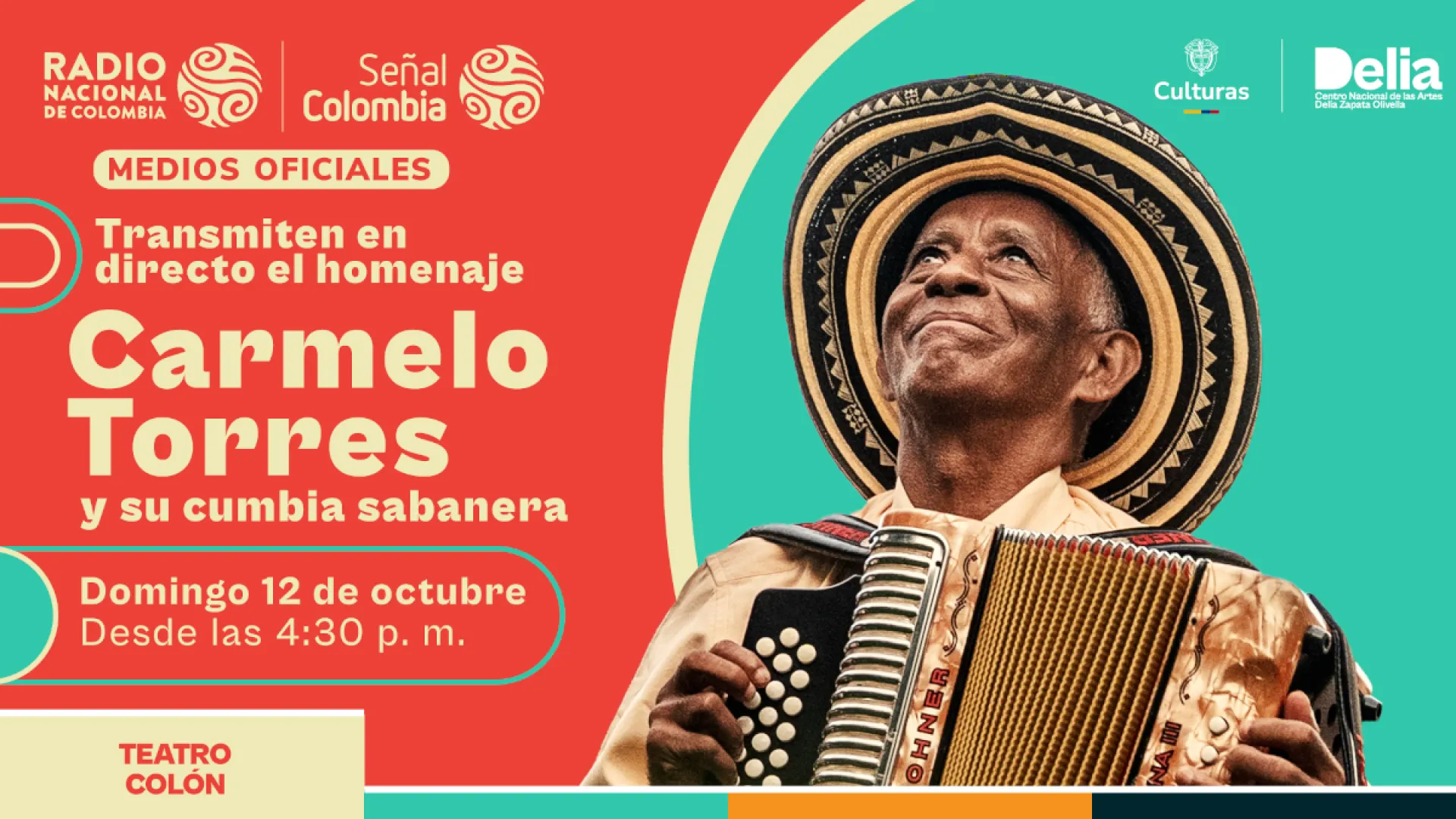 Señal Colombia transmite en directo el concierto y homenaje a Carmelo Torres y su cumbia sabanera