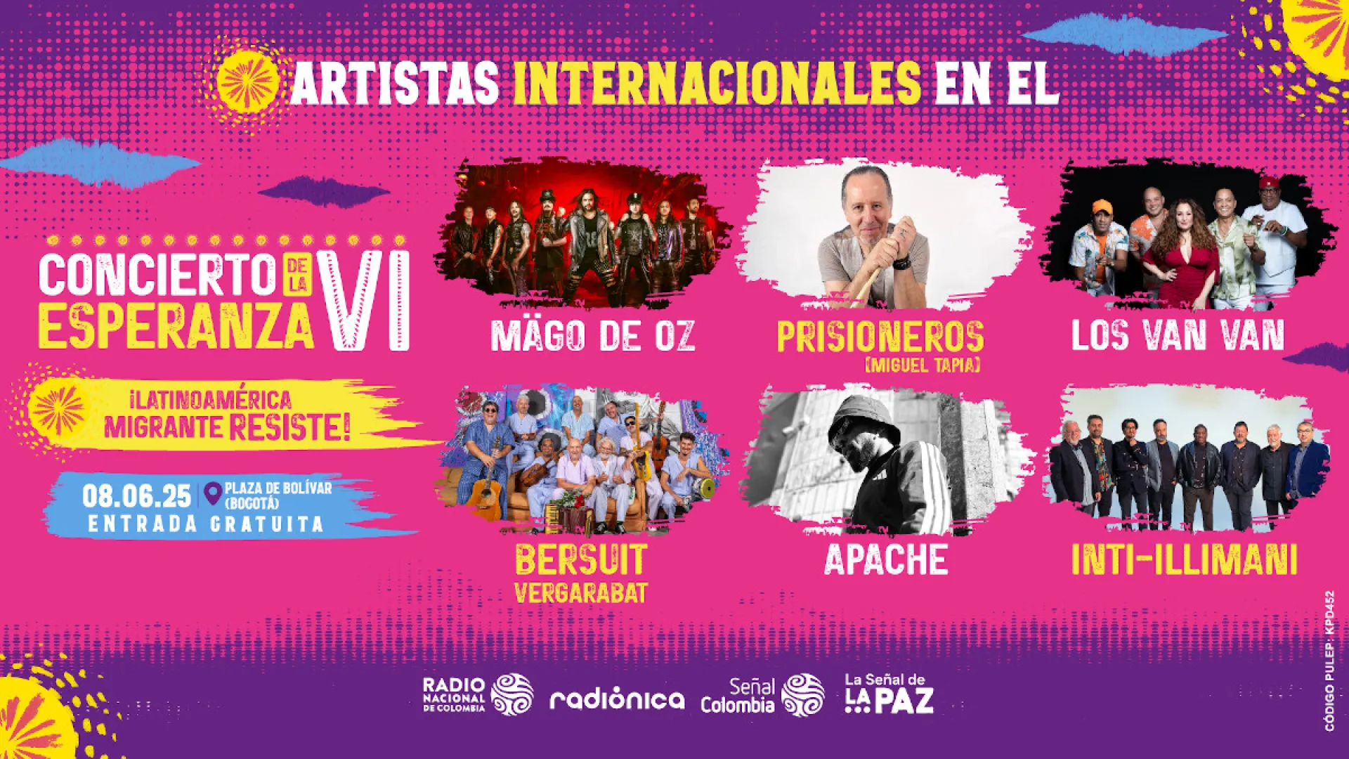 ¡Gratis! Concierto con legendarios artistas internacionales: un cartel de lujo con entrada libre