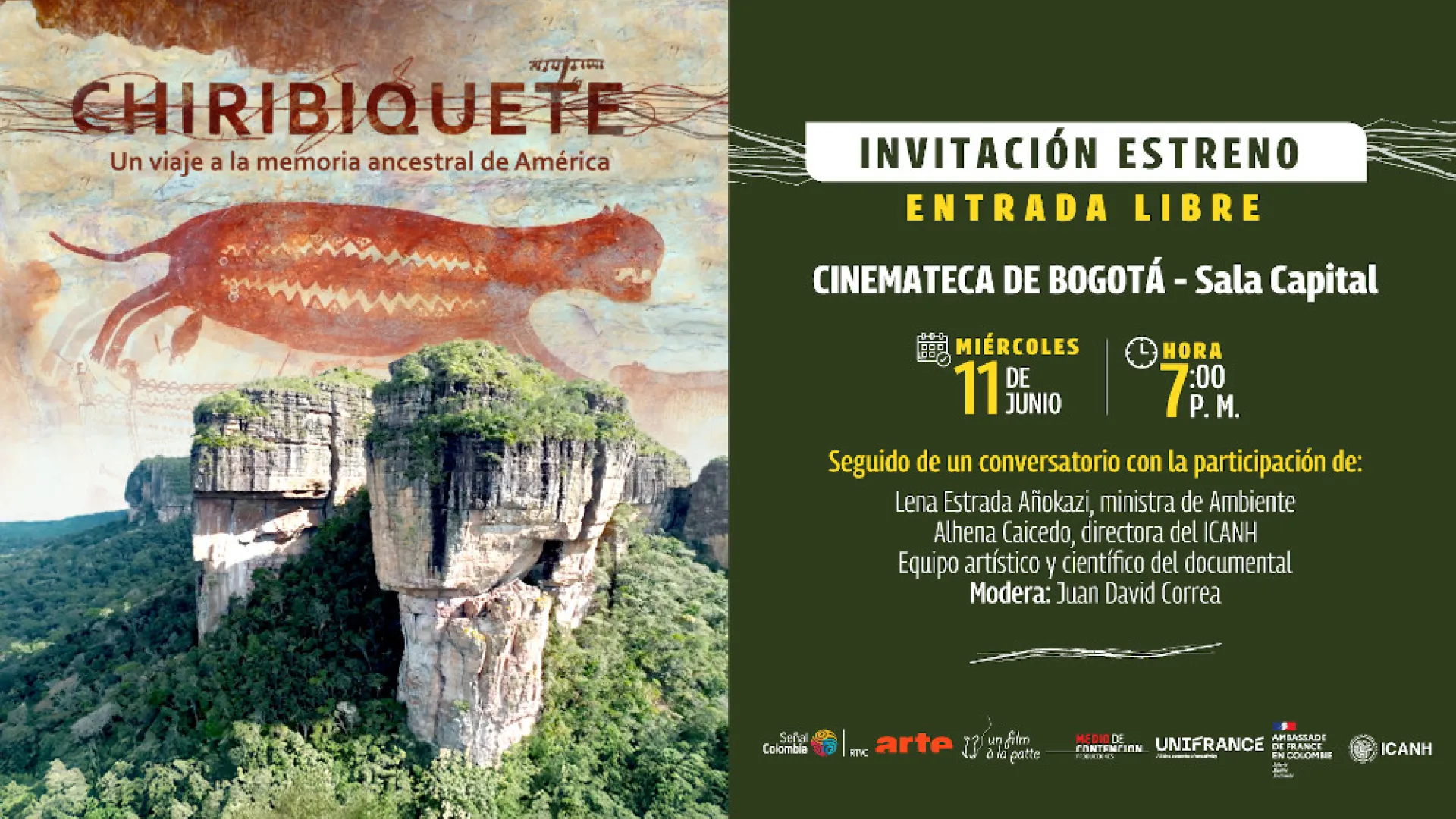 Llega a la Cinemateca Distrital el documental Chiribiquete, un viaje a la memoria ancestral de América La coproducción de Señal Colombia, ARTE France, Un film à la patte y Medio de Contención Producciones se verá en la Cinemateca Distrital, en el centro d