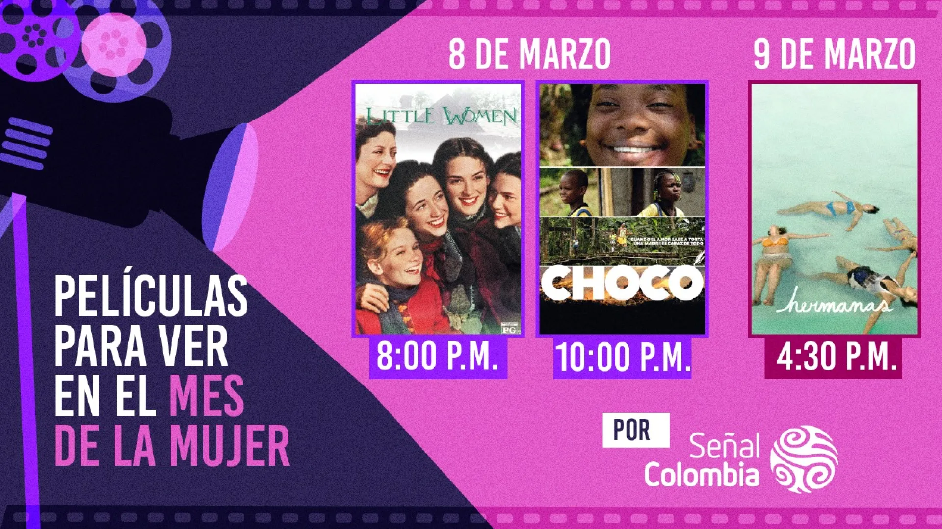 Tres películas que reivindican los derechos de las mujeres se verán por Señal Colombia este fin de semana