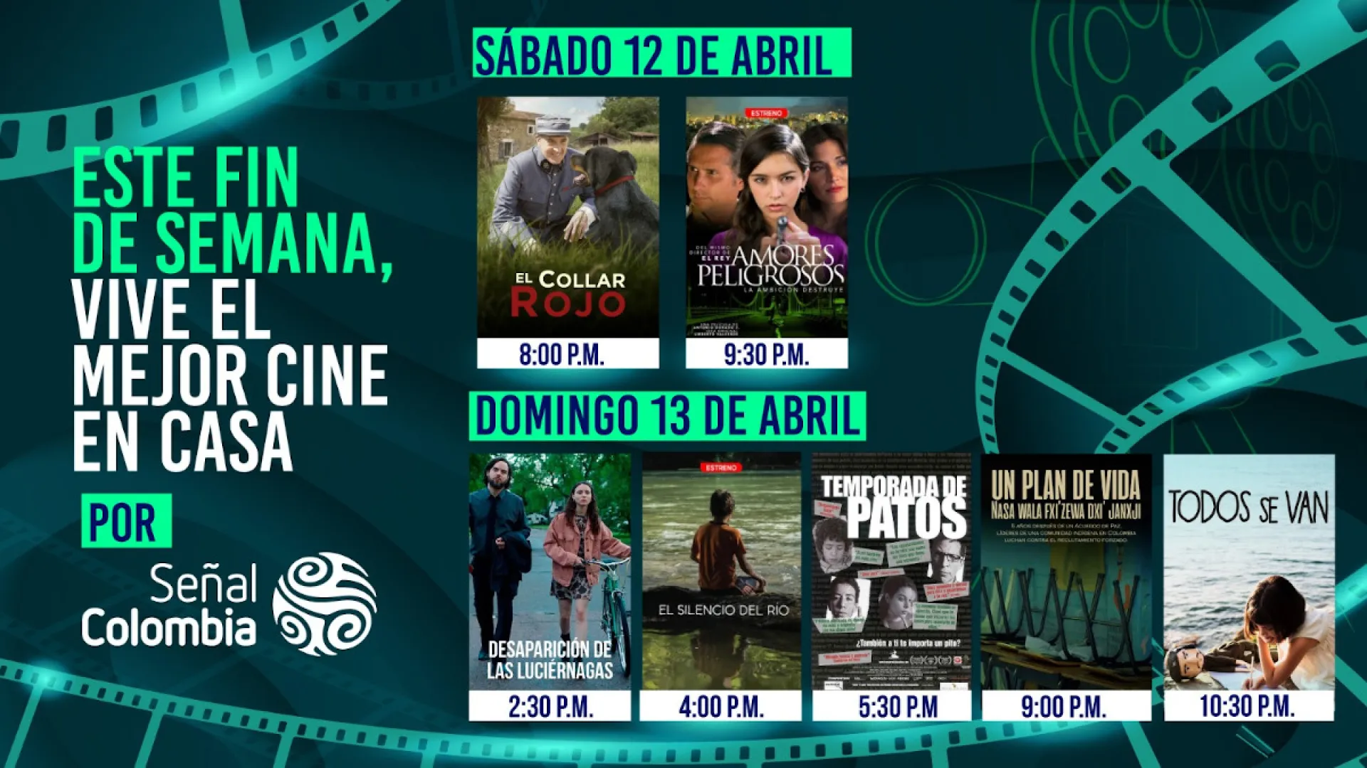 Cine para programarse este fin de semana por Señal Colombia