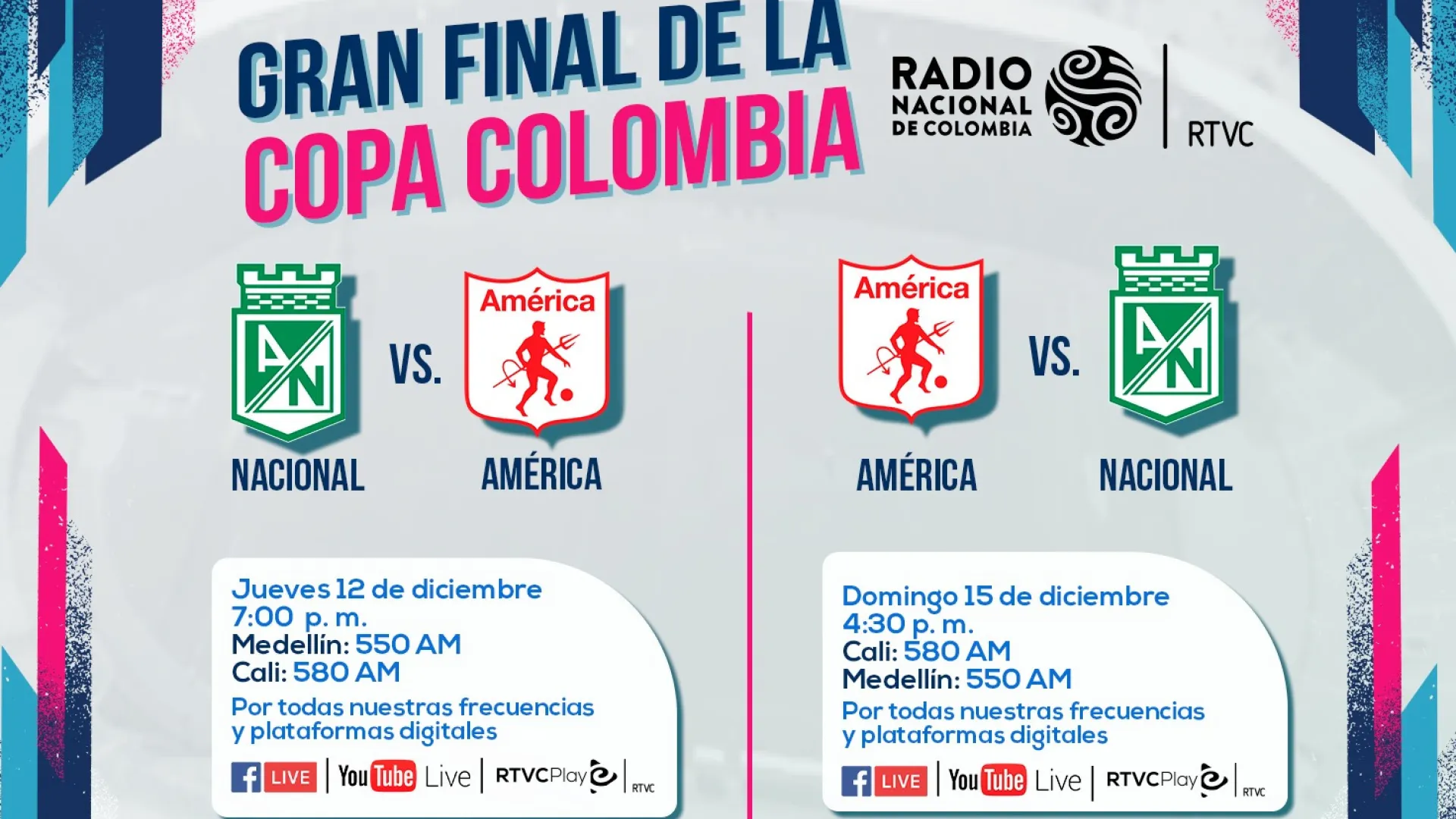 La gran final de la Copa Colombia por Radio Nacional de Colombia