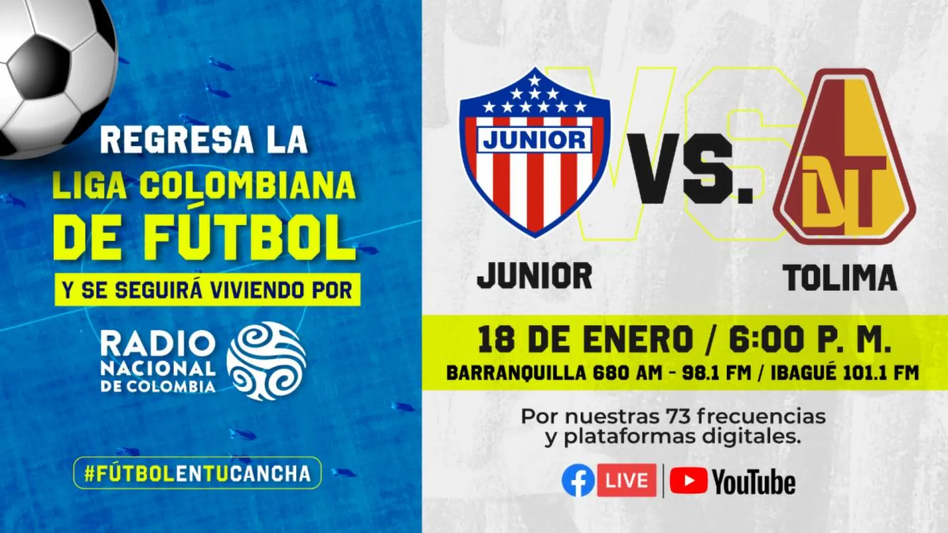 Regresa la Liga Colombiana de fútbol, escúchala por Radio Nacional de Colombia