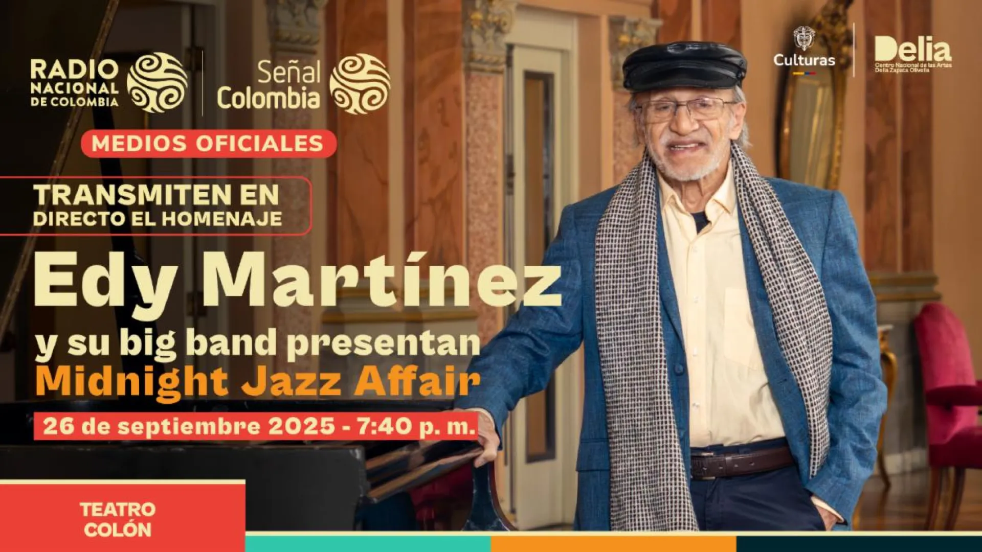 ¿Sin boletas? Este viernes transmisión en directo del concierto de Edy Martínez por Señal Colombia y Radio Nacional de Colombia
