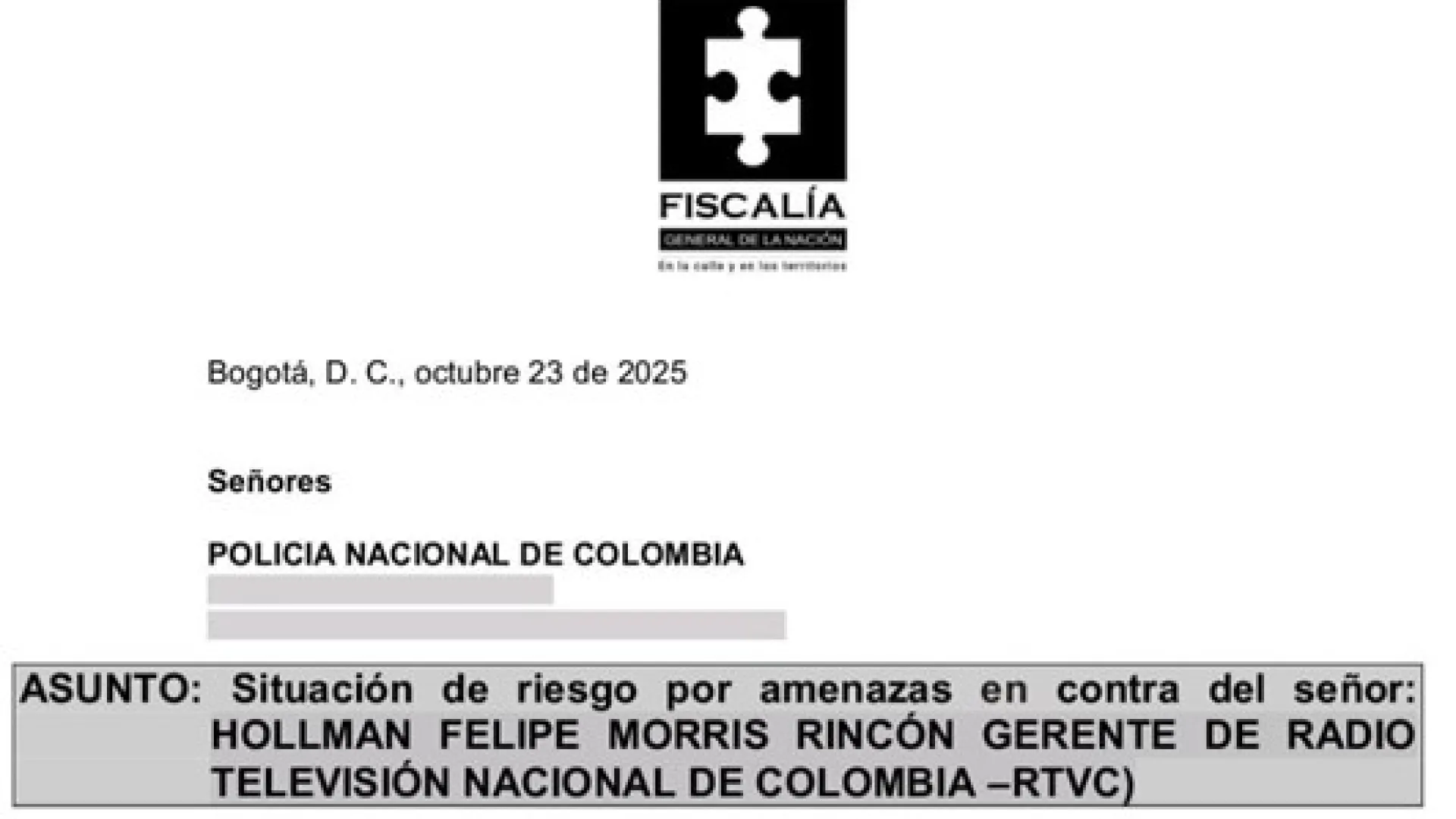 RTVC teme por la vida del gerente Hollman Morris y el equipo periodístico