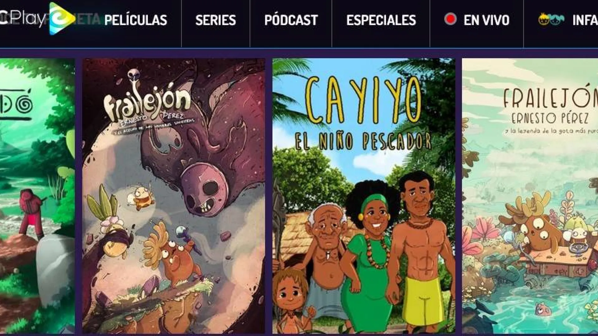 A un solo clic, siempre disponibles, temporadas del Frailejón Ernesto Pérez en RTVCPlay