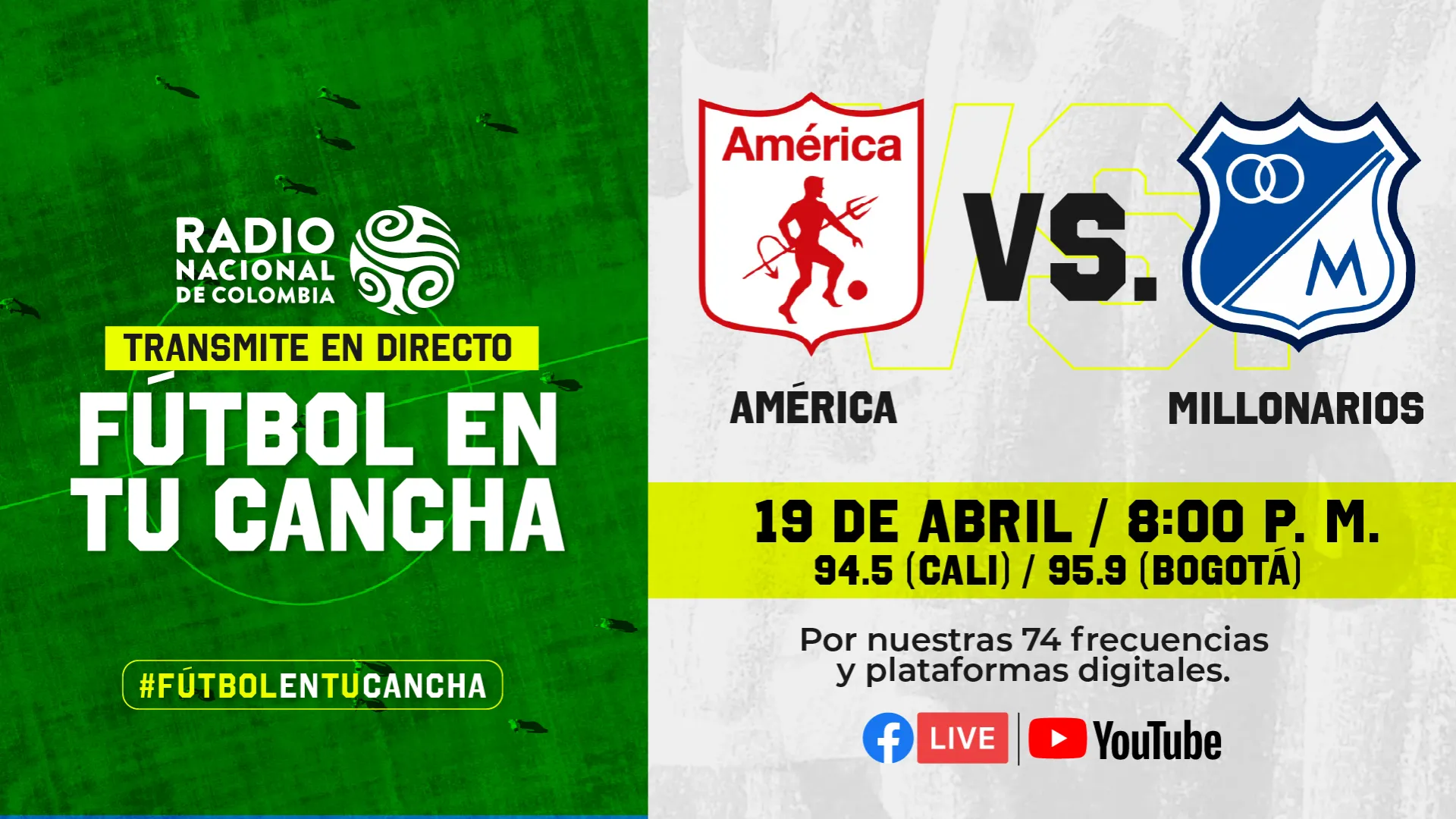 Un clásico crucial para el campeonato: América vs. Millonarios, por Radio Nacional de Colombia
