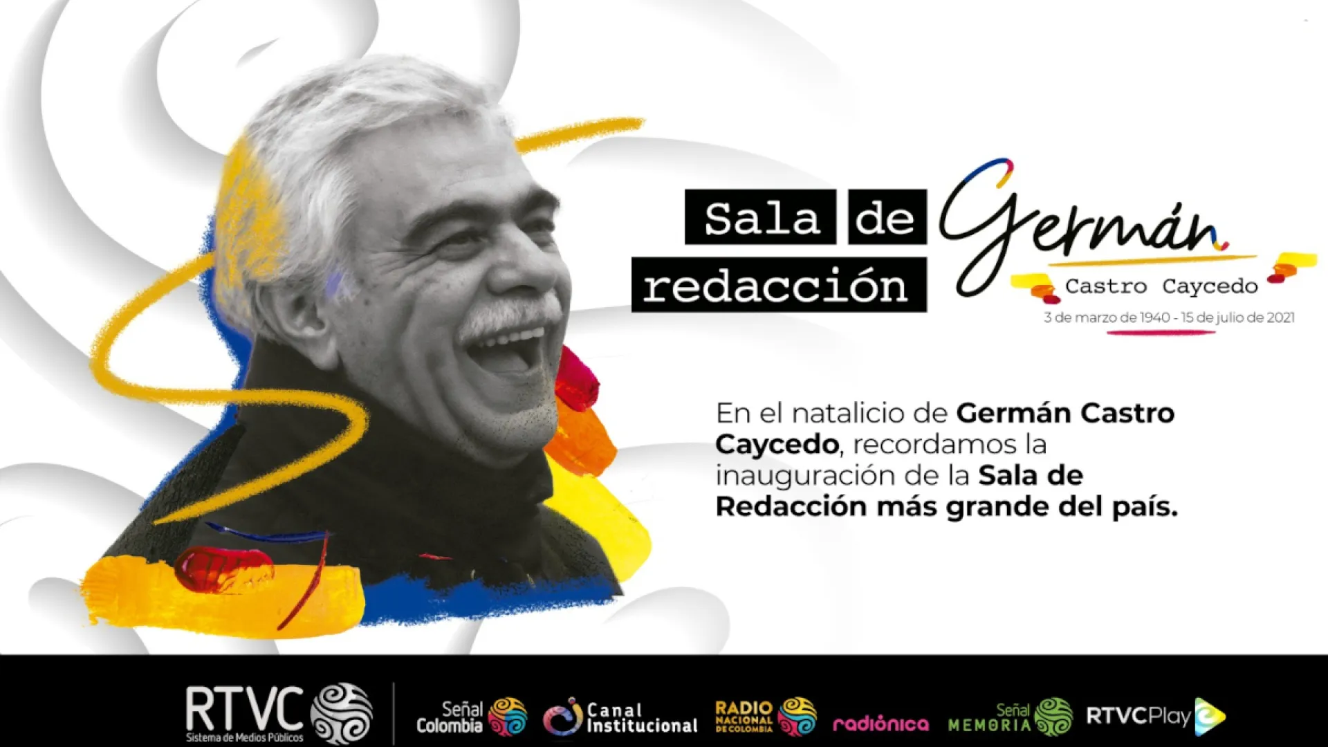 La ‘Sala de Redacción Germán Castro Caycedo’: un homenaje de RTVC al legado de este periodista y escritor colombiano