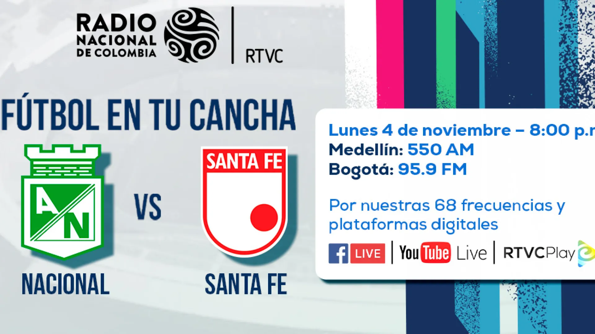 Nacional y Santa Fe protagonizan emocionante duelo por un cupo a los cuadrangulares