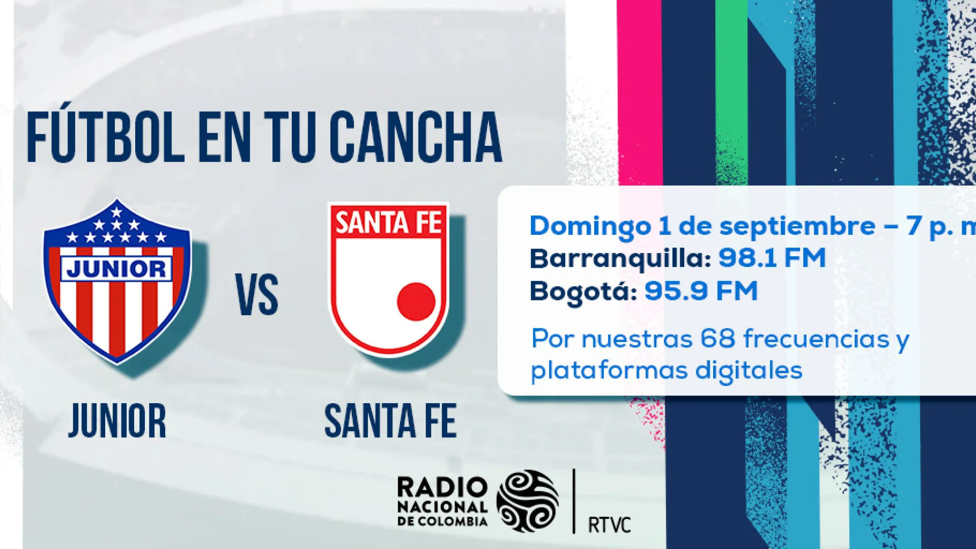 Dónde escuchar Junior vs. Santa Fe