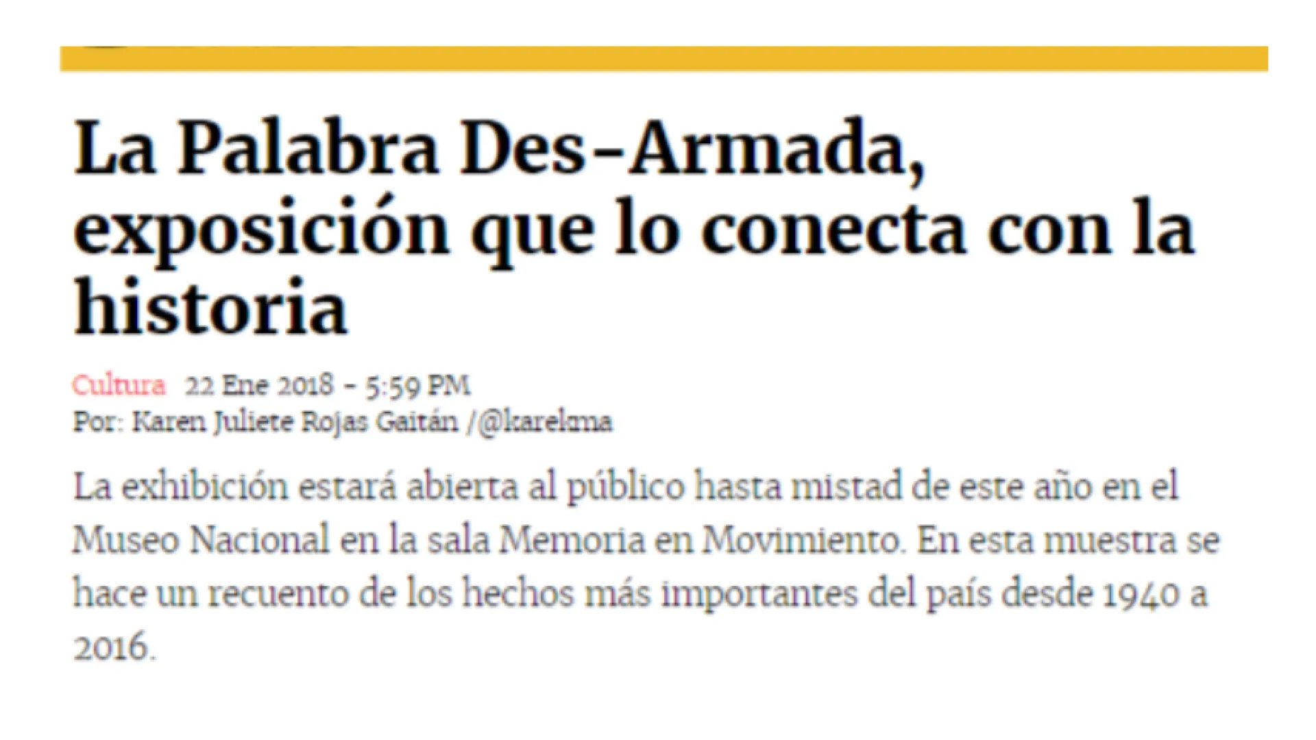 LA PALABRA DES-ARMADA