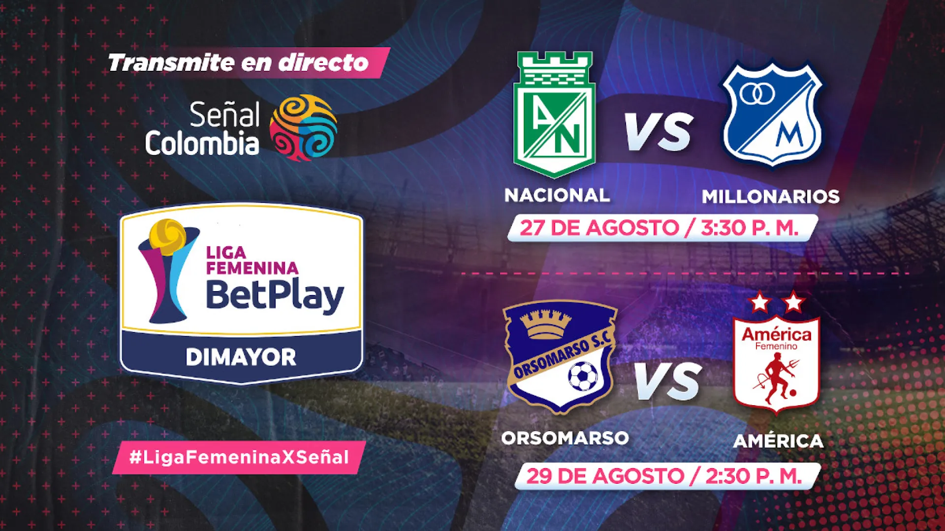 Partidos que definen los cuadrangulares de la Liga Femenina, por Señal Colombia
