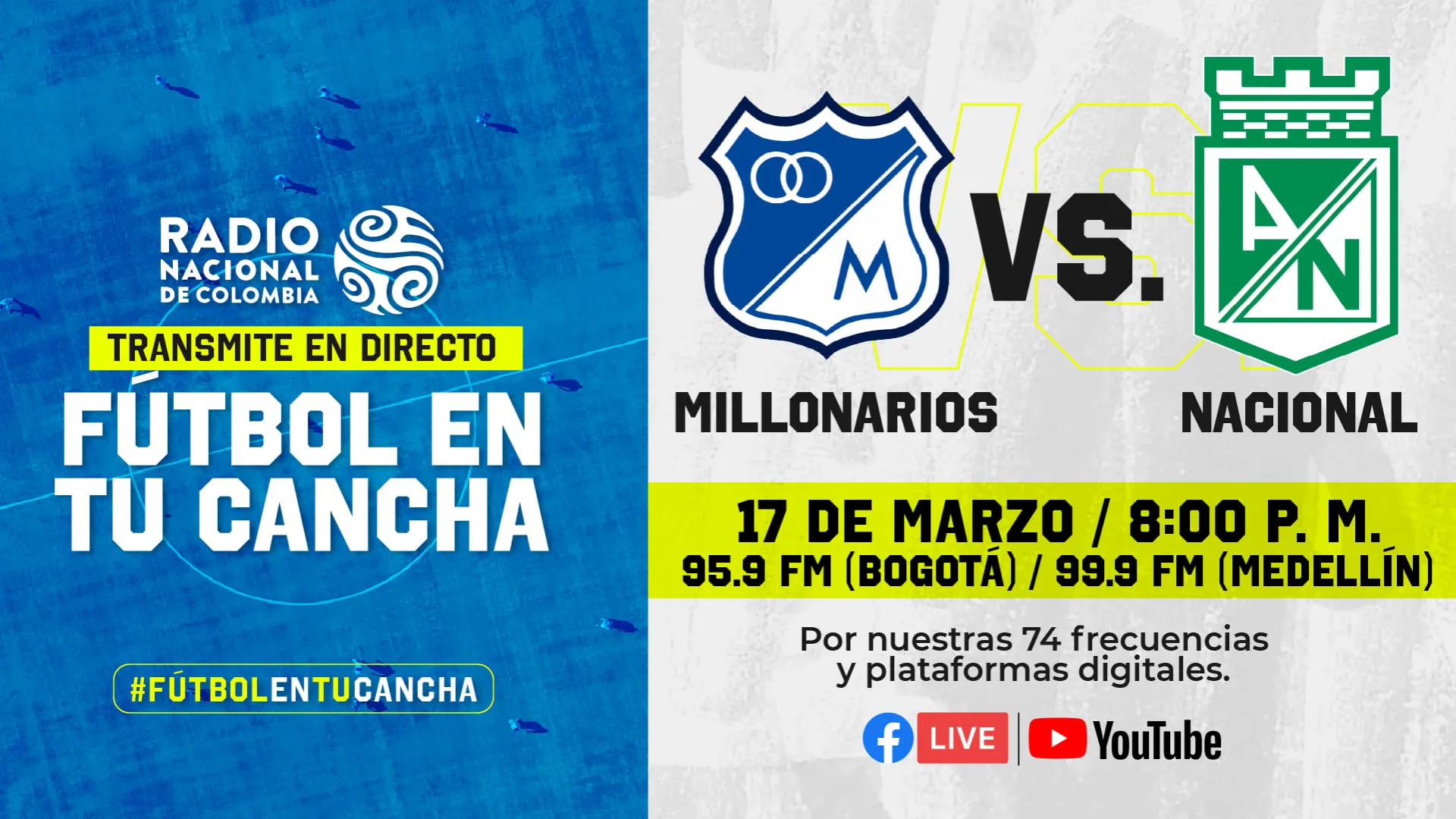 ¡Hoy Superclásico! Millonarios vs Nacional