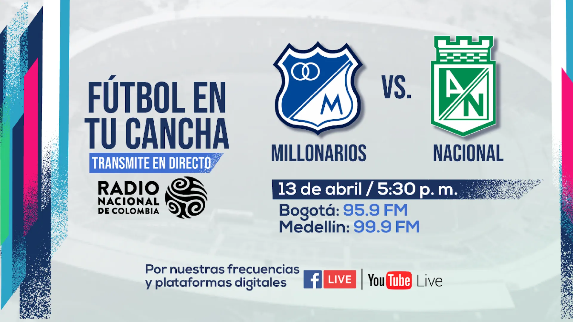¡Clásico en El Campín! Millonarios vs. Nacional se escucha por Radio Nacional de Colombia
