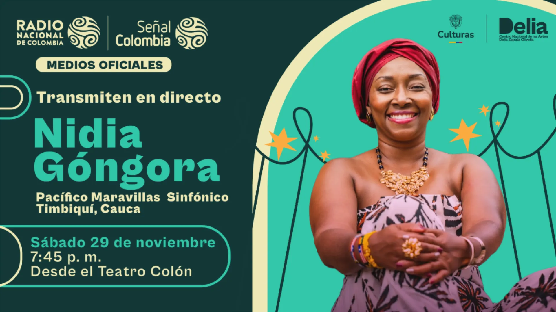 Nidia Góngora junto a la Orquesta Sinfónica Nacional de Colombia en directo por Señal Colombia