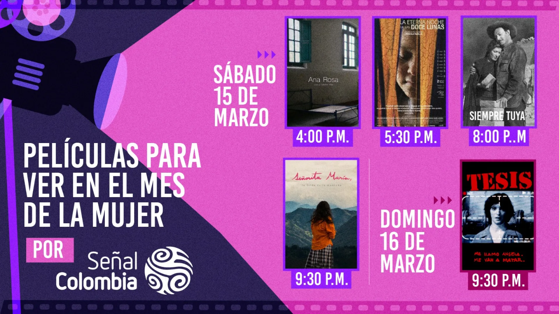 Las mujeres siguen de protagonistas este fin de semana en el ciclo de cine de Señal Colombia