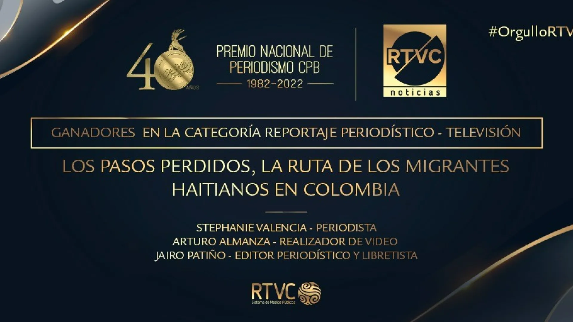 Premio Nacional de Periodismo CPB 2022 para RTVC