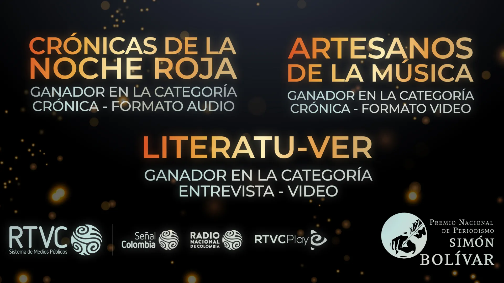 ¡Orgullo RTVC! El Sistema de Medios Públicos recibe tres premios Simón Bolívar