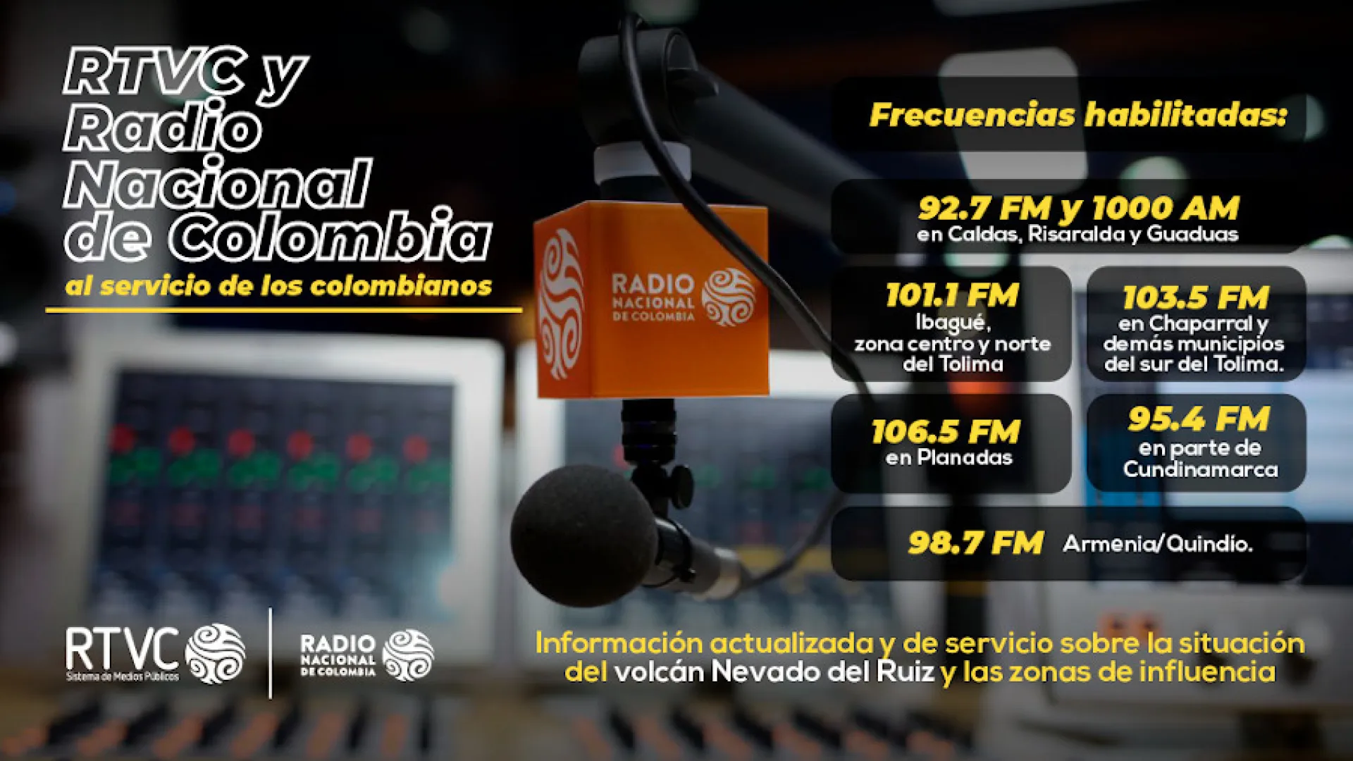 Radio Nacional de Colombia, al servicio de los ciudadanos en la zona influencia del volcán Nevado del Ruiz