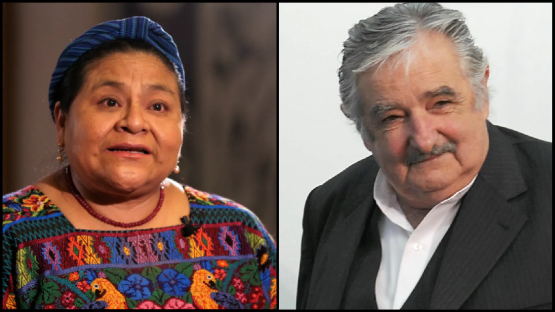 Rigoberta Mencgu y Pepe Mujica