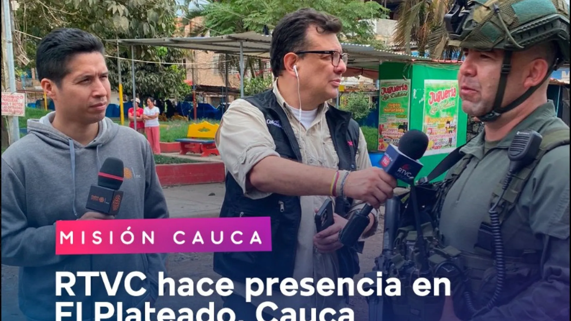 En directo desde El Plateado transmite Radio Nacional de Colombia y RTVC Noticias