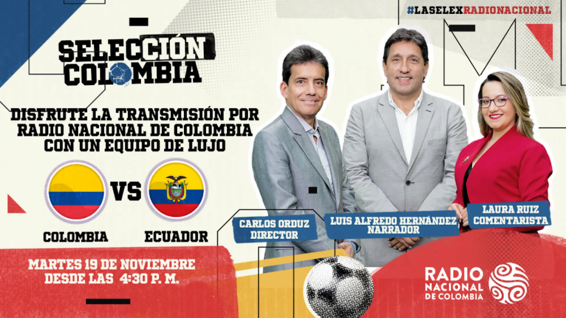 Radio Nacional de Colombia transmitirá Colombia vs. Ecuador desde el trapecio amazónico hasta la punta de La Guajira﻿