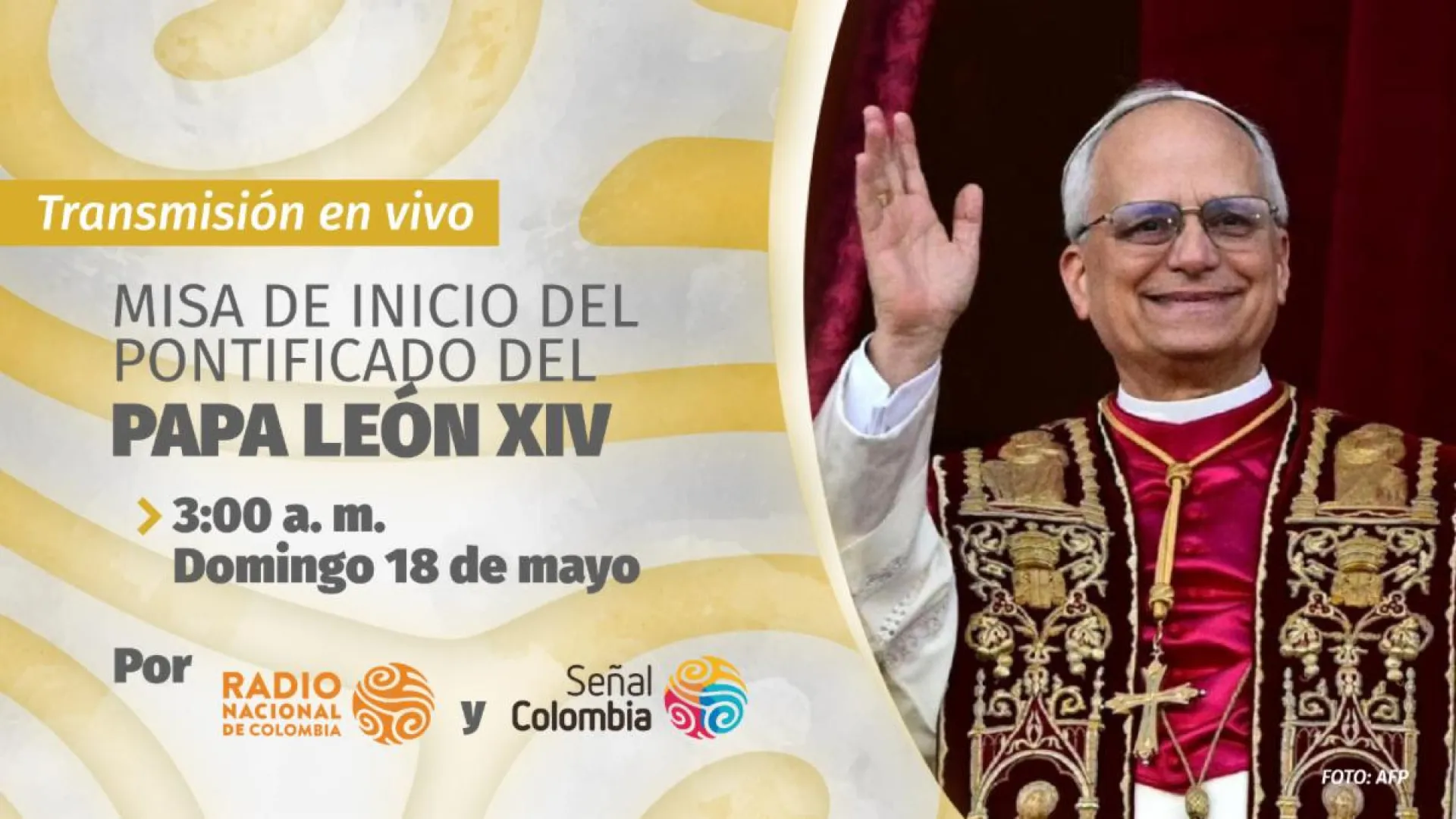 Mañana 18 de mayo, RTVC transmite la Misa de inicio del pontificado del Papa León XIV