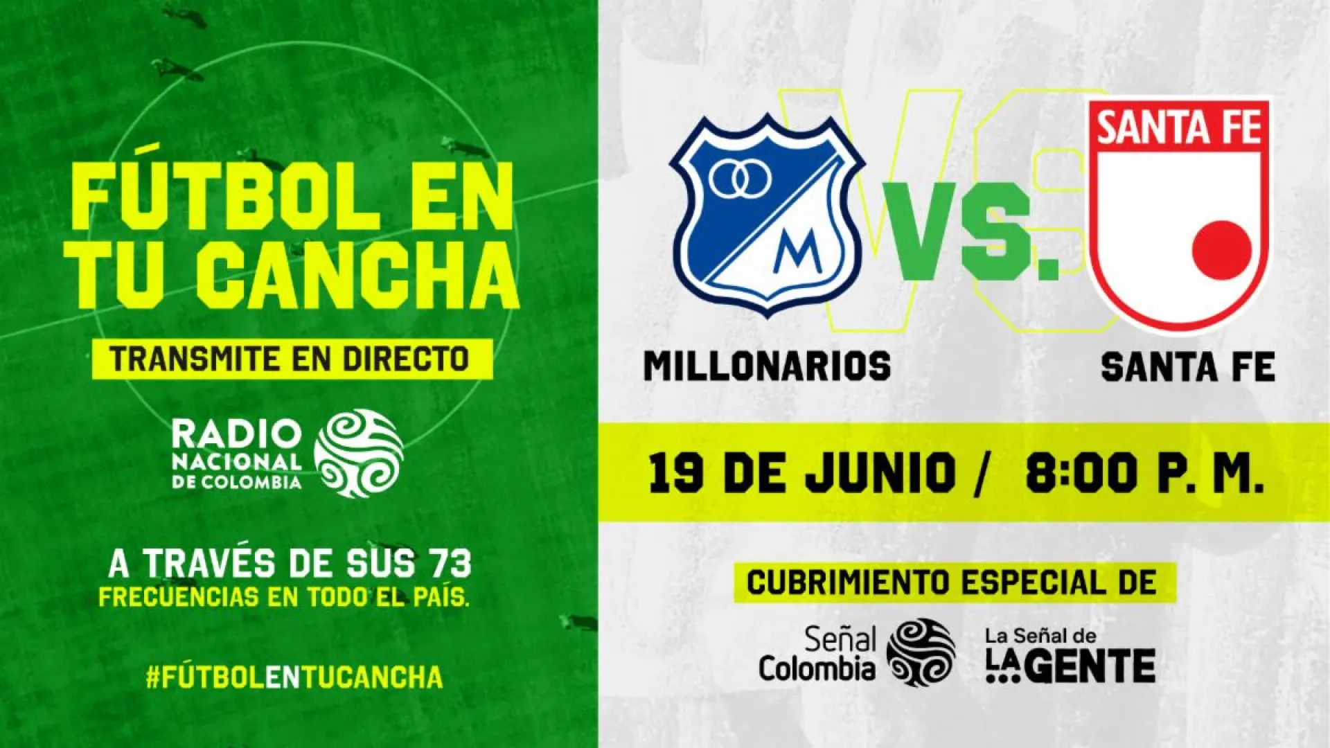 La gente vivirá el clásico Millonarios vs. Santa Fe por Radio Nacional de Colombia
