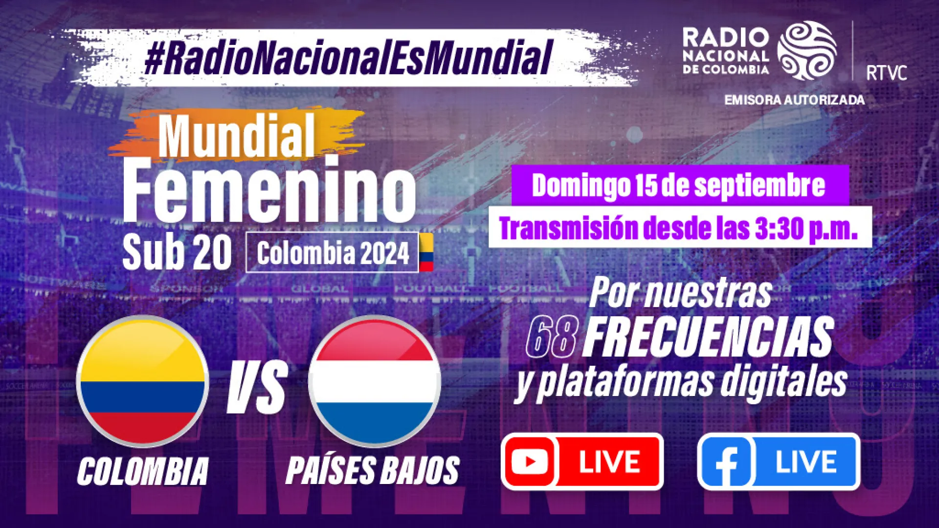 ¡Encuentro de infarto! Países Bajos vs. Colombia por la radio pública
