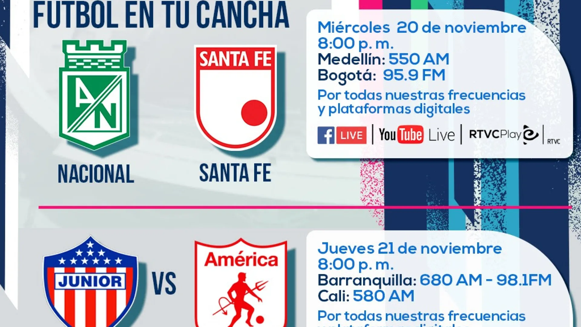 La transmisión de los cuadrangulares del Fútbol Profesional Colombiano será por Radio Nacional de Colombia 