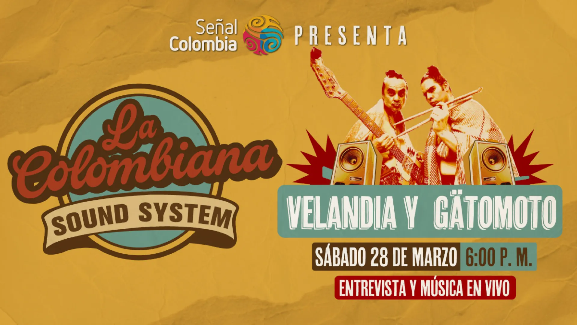 Velandia y Gätomoto llegan a “La Colombiana Sound System” este sábado por Señal Colombia