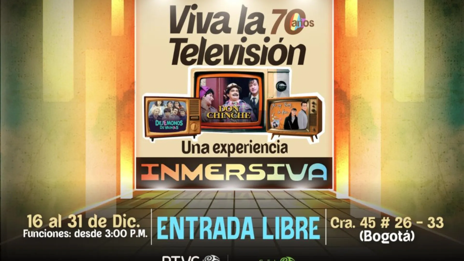 Llega a Bogotá ¡Viva la televisión! Una experiencia mágica e inmersiva 360° de talla mundial