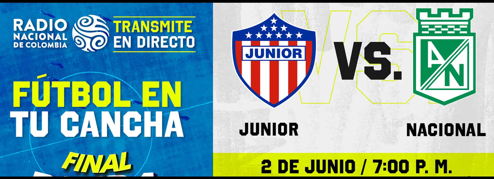 Gran final del Fútbol profesional colombiano por Inravisión: Junior vs Nacional