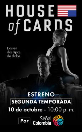Segunda temporada de House of Cards en Señal Colombia