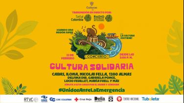Cabas, Ilona, Nicolái Fella, 1280 Almas, Delifna Dib, Gabriela Ponce, Luicio Feuillet, en directo por Señal Colombia en el Concierto Cultura Solidaria