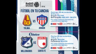 Continúa la transmisión de los cuadrangulares del Fútbol Profesional Colombiano por Radio Nacional de Colombia