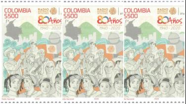 Estampilla Radio Nacional de Colombia 80 años