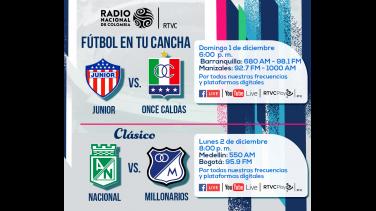 Radio Nacional de Colombia transmitirá la cuarta fecha de los cuadrangulares para vivir la pasión Fútbol 