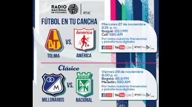 Radio Nacional de Colombia transmitirá los partidos decisivos del Fútbol Profesional Colombiano