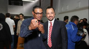 Lanzamiento Modelo Estéreo, documental de Señal Colombia de RTVC. Juan Pablo Bieri y el protagonista, Garo. 