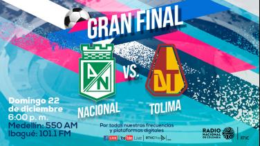 Dónde vivir la gran final de la Liga colombiana 2024: Nacional vs. Tolima