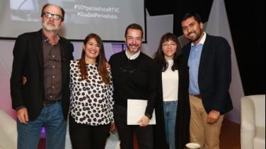 Álvaro García y lo periodistas de RTVC