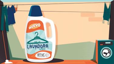 Con la lavadora al fondo